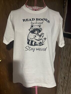 White "Read Books, Stay Weird" Kids T‑Shirt